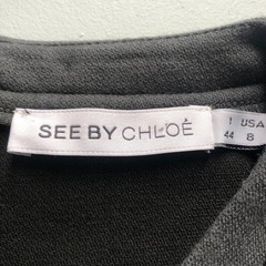 See by Chloé Dress UK 12 Colourblock Wool Cotton Terracotta Orange Black Grey