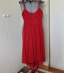 London Times Red Hi Low Mesh Dress Sz.4