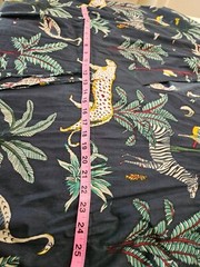 Just Darving Jungly Kaftan Dress Navy Exotic Animal Print & Palm Leaves – One Si