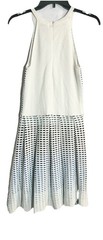 Parker Womans Basket Weave Knit Dress Sz M Fit & Flare Luxury Party Fun Flirty