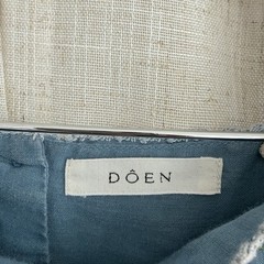 Doen Mica Dress Medium Blue Ramie Embroidered Persist Mini Prairie Cottagecore