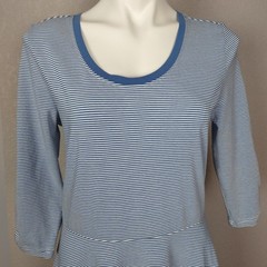 Matilda Jane Between the Lines Blue Stripe Tulle Dress Size Large