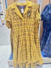 Universal Her Universe Harry Potter Hufflepuff House Yellow Plaid Dress Medium