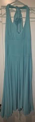FOREVER 21 Women’s Blue Halter Backless Lace-Up Maxi Dress Size M