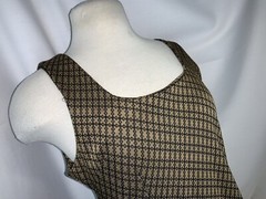Vertigo Paris Sleeveless Dress XS Brown Black Poly 36” Long Mint YGI J0-370