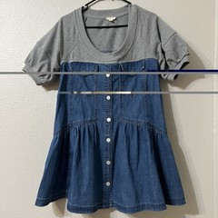 Pilcro Denim Sweatshirt Twofer Swing Dress Size XSP