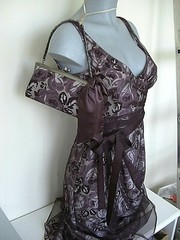 COAST Silk strappy chiffon tulle Rose Dress & matching handbag – SIZE (8) NWOT