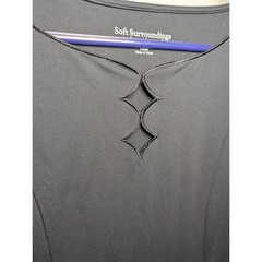 Soft Surroundings A-Line Dress Large Black Cut Out Stretch Comfort Versatile