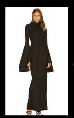 Michael Costello X Revolve Size S Black Long Sleeve Maxi Dress