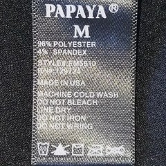 Papaya Medium Black Bodycon Dress V-Neck Lace Trim USA Black Gray White Print