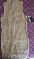 Guess Calista Rhinestone Body control Dress in Skinny Latte NWT Size XL