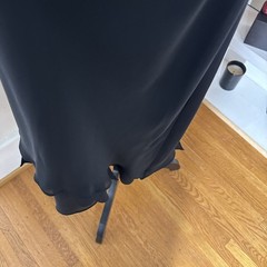 Adrianna Papell Women’s Black A-Line Chiffon flowy Dress Size 14P 47 Inches Long