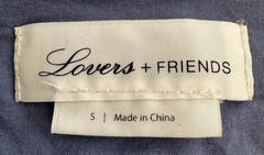 Lovers + Friends Size Small Navy chambray Blue Crush Wrap Dress Long Sleeve Boho
