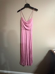 Halara Ribbed Cowl Neck Lace Up Midi Dress NEW!