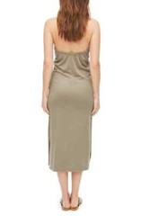 Michael Stars Hannah Womens Sage Sleeveless Cotton Blend Midi Halter Dress Sz L