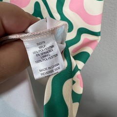 Alexia Admor Size Small Sheath Dress Pink Green Abstract Print Short Sleeves
