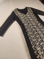 AB Studio Black & Beige Patterned Sweater Dress Women’s Size M