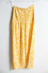 Select Womens Strapless Tassle Midi Beach Dress – Yellow – Size 10 (m38)