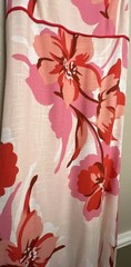 White Closet Elements Large Floral Maxi Dress Pink Coral Tropical Linen/rayon