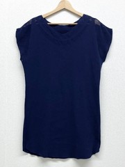 ISSEY MIYAKE A POC INSIDE Cutting Mesh Knit Dress Navy Size M Layered