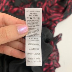 Lascana Dress Womens 4 Black Ruby Ruffle V Neck Flounce Sleeve Semi Sheer Opaque