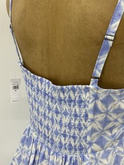 NEW! Gap Medium 8/10 Blue Dress Sleeveless Rayon Fit and Flare Sundress Tie Dye