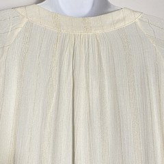 Available Mini Dress Womens Large White w/Gold Metallic threads Short Sleeve NWT