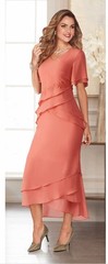 Size 16 Midnight Velvet Pink Annelli Maxi Dress Asymmetrical Layers Embroidery