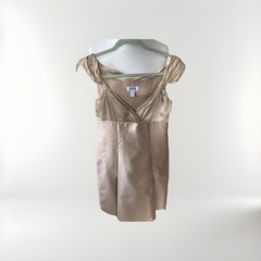 Moschino Cheap And Chic Silk Dress Short Dress UK 8 Gold Elegant Retro Style