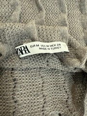 Zara Gray Cable Knit Sleeveless Turtleneck Long Maxi Dress Women&rsquo;s Size M