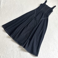 Ameri VINTAGE Japan BOLERO SET DENIM DRESS S Blue Denim Jacket Dress Set New