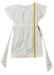Anthropologie HD in Paris Mini Shift Dress Short Sleeve White Lined Pockets – 12