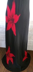 Y2k Black Floral Maxi Dress 12 Chiffon Big Red Flowers Fairygoth Whimsigoth Vamp