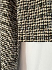 J. McLaughlin Makayla Houndstooth Brown Collared 3/4 Sleeve A-line Dress S
