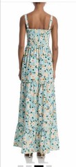 Agua Bendita Womens Lucery Smock Bodice Floral Print Long Maxi Dress Sz S NWT
