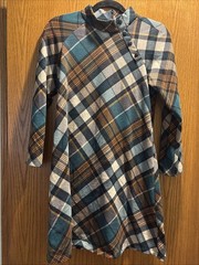 Plaid Lightweight Vintage Looking Long Sleeve Dress Size Small