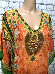 Jassica Jaylon, Women One Size (Fit S-M-L-XL-Plus 1X-2X-3X-4X-5X) Kaftan Dress