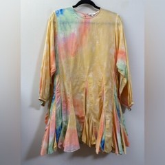 Rhode Ella Tie Dye Pleated Shift Multicolor Mini Dress (NO BELT) – S