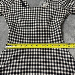 SNIDEL Dress Plaid Black Bow Back Womens Size 1 (Approx. S) Made In Japan
