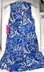 Lilly Pulitzer Emile Shift Dress Size XS Blue Pima Cotton Beach NWT $98.00