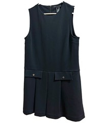 Marc by Marc Jacobs Navy Sleeveless Minidress, Pleats Pockets, Zip, Knee length