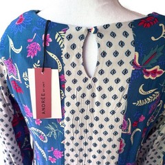 Andree by Unit Boho Teal & Pink Mixed Print Shift Dress