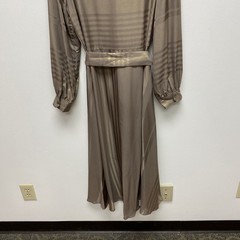 Current Air Monday Metallic Midi Button Shirt Dress Women Brown Gold Belted M