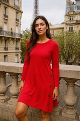 igenjun side button long sleeves dress size s July Sale