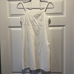 American Eagle Vtg White Eyelet Shift Sundress Summer Cotton Cottagecore Sz 0