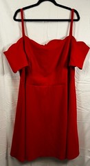 Rebecca B Women’s Fire Engine Red Dress with Scallop Accents Size 24