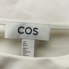 COS A line Mini Shirt Dress Sz S Off-white Short Sleeve Cotton Blend Minimalist