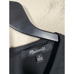 Madewell Size 8 Pintuck Puff Sleeves Mini Shift Dress Black Hourglass Babydoll