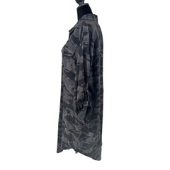 Torrid Shirt Dress Womens 1X Grey Good Camo Print Roll Tab High Low Rayon Blend