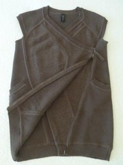 Zero+Maria Cornejo Brown Asym Zip Cocoon Sweater Dress or Cardigan Coat M L $650
